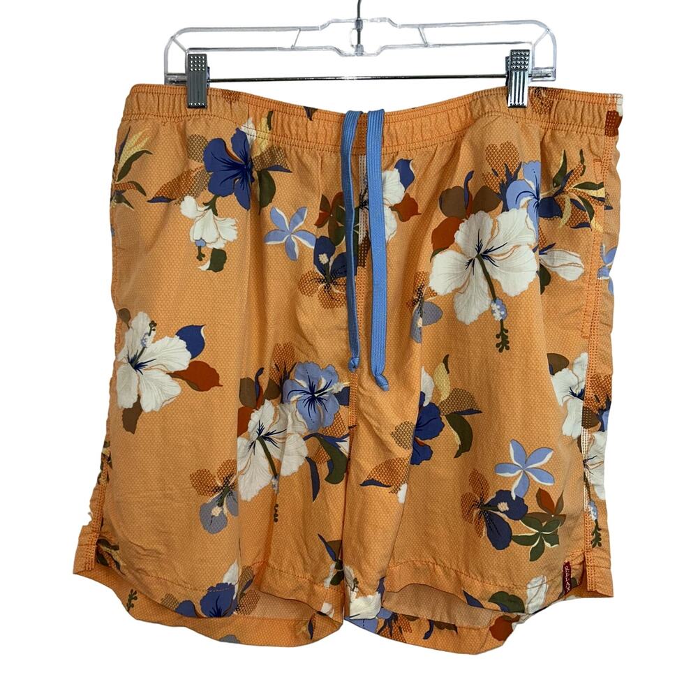 Tommy Bahama Swim Trunks Mens Size XL Orange Hibiscus Resort Hawaii Preppy